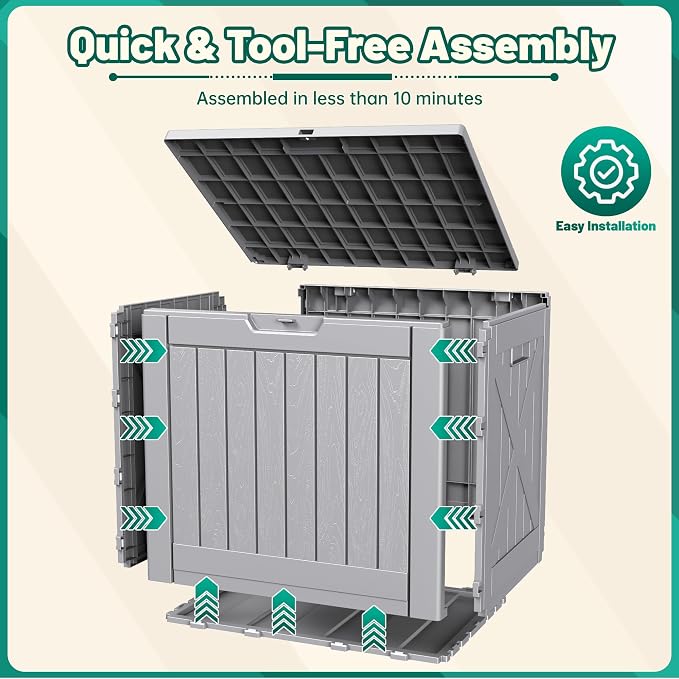 Devoko 40 Gallon Deck Box Lockable Outdoor Storage Box Waterproof - Image 5