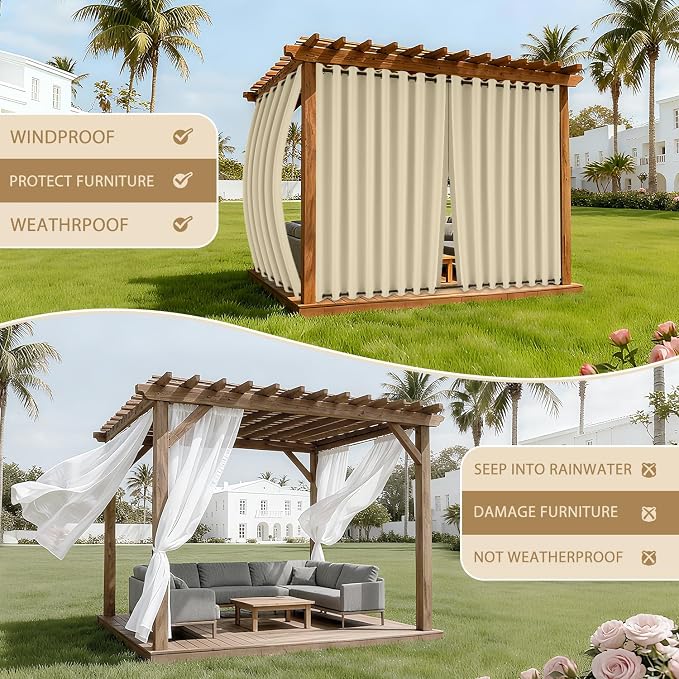 HDCAXKJ Waterproof Outdoor Curtains - Image 4