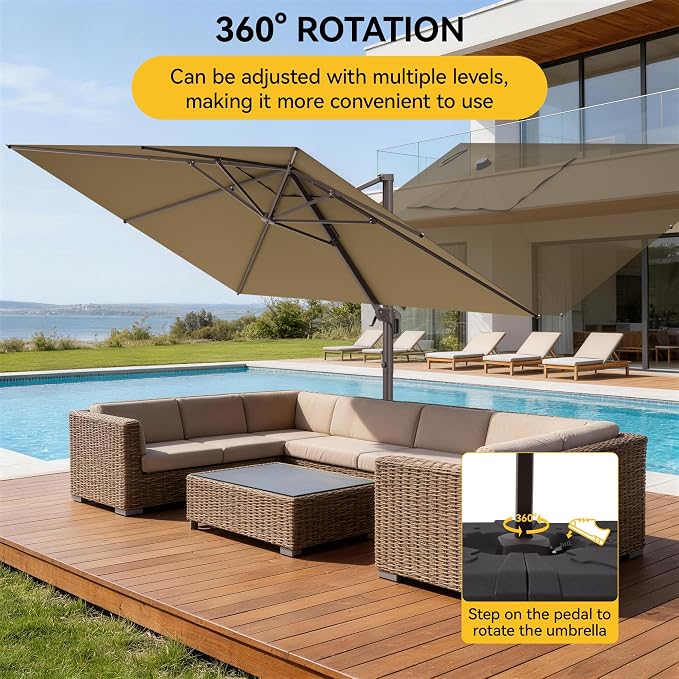 9x12 FT Cantilever Patio Umbrella - Image 5