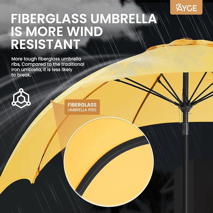 Ayge Patio Umbrella 9FT Outdoor Umbrella Patio - Image 4