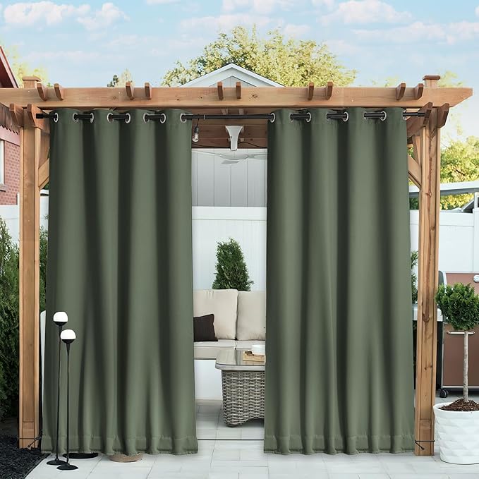 NICETOWN 2 PCs Waterproof Outdoor Curtains by NICETOWN