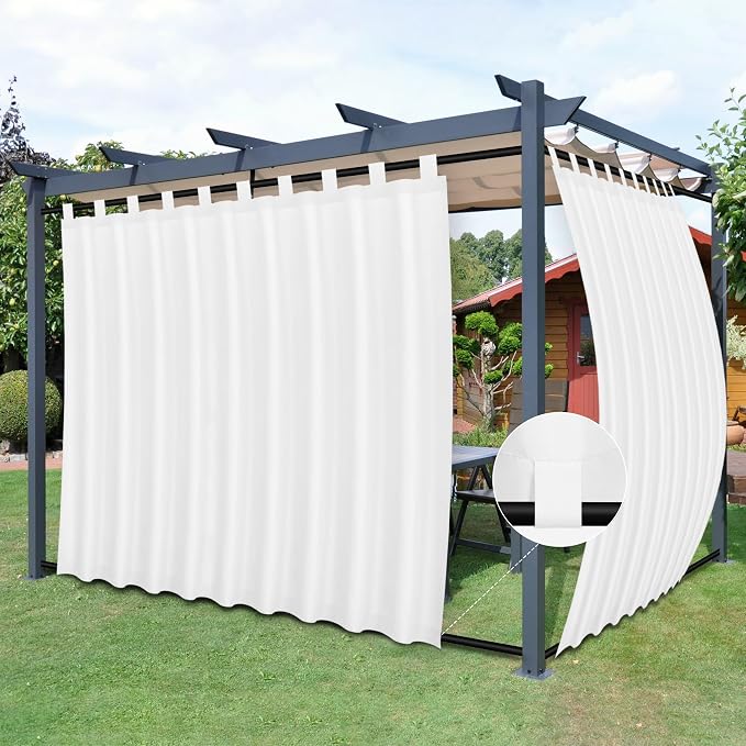 Easy-Going Outdoor Patio Curtains 2 Panels, 110x84 inch, Porch and Pergola by Easy-Going