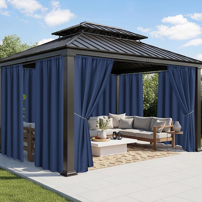 Outdoor Curtains for Patio Waterproof, 8 Panels, Rod Pocket | Weatherproof & by RichSets
