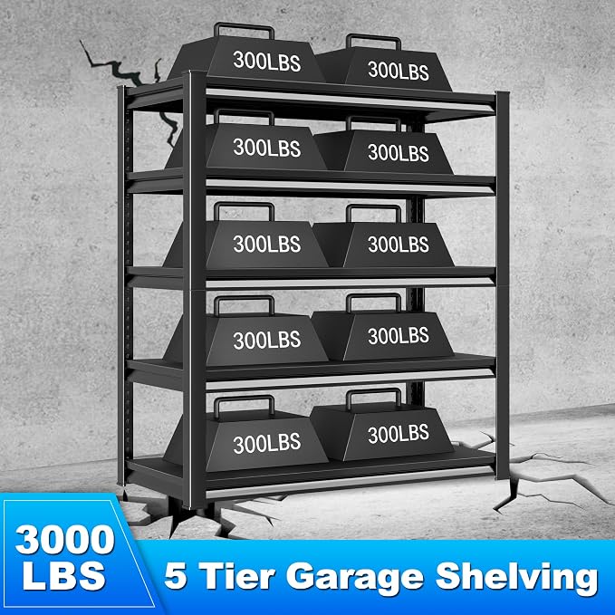 Garage Shelving Heavy Duty，Large Loads Adjustable Garage Storage Shelves - Image 4