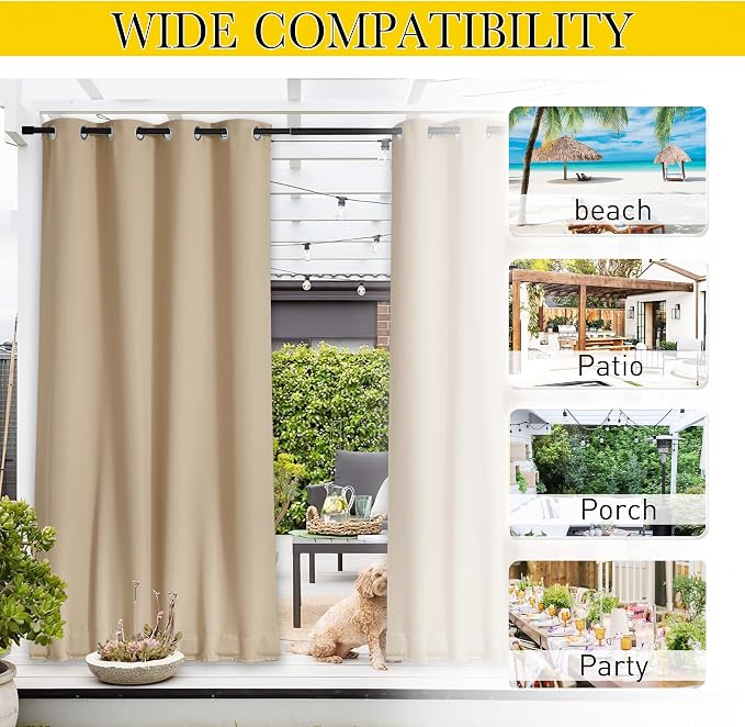 NICETOWN 2 PCs Waterproof Outdoor Curtains - Image 8