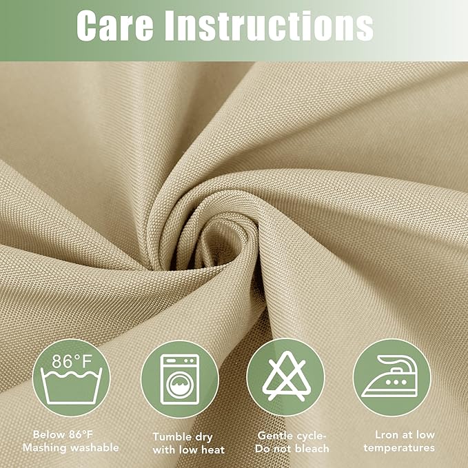 HolidayIdeas Outdoor Curtains for Patio Waterproof 8 Pcs 54x84 Inch Cream | - Image 6