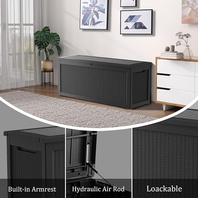 Outdoor Storage Box, 320 Gallon Waterproof Deck Box, Dual Gas-Spring Ultimate - Image 6