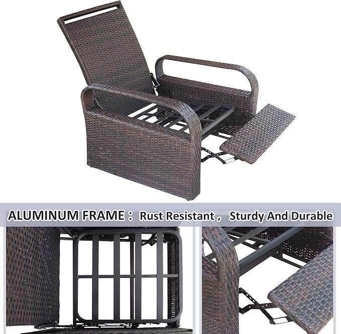 Outdoor Wicker Recliner Chair - Image 8