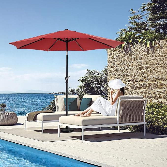 OLIXIS 9ft Patio Table Umbrella, Outdoor Patio Umbrella - Image 7