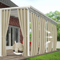 Windproof Outdoor Curtains for Patio Waterproof 6 Pcs 54x95 In Cream | Grommet by HolidayIdeas