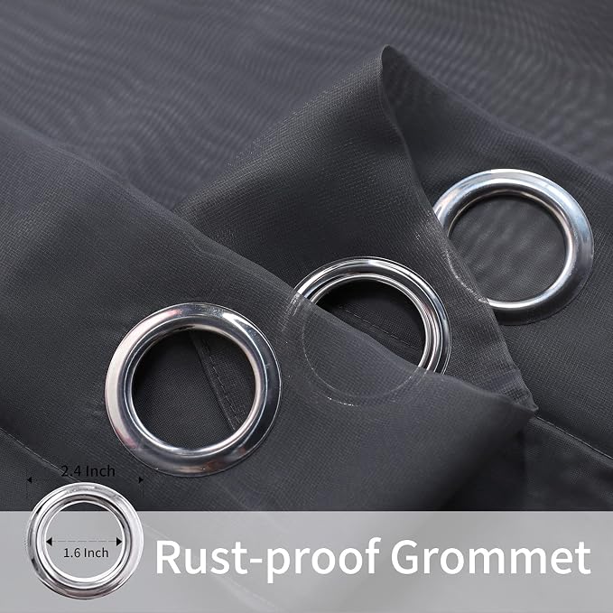 BONZER Outdoor Sheer Curtains for Patio Waterproof 2 Panels | Light Filtering - Image 3