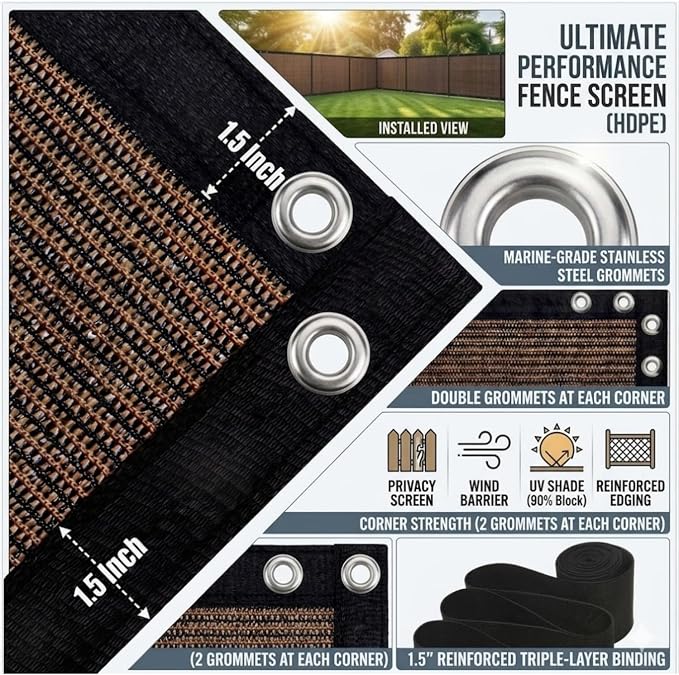 90% Shade Cloth Sun Shade Fabric Privacy Screen Shade Cover - Image 2