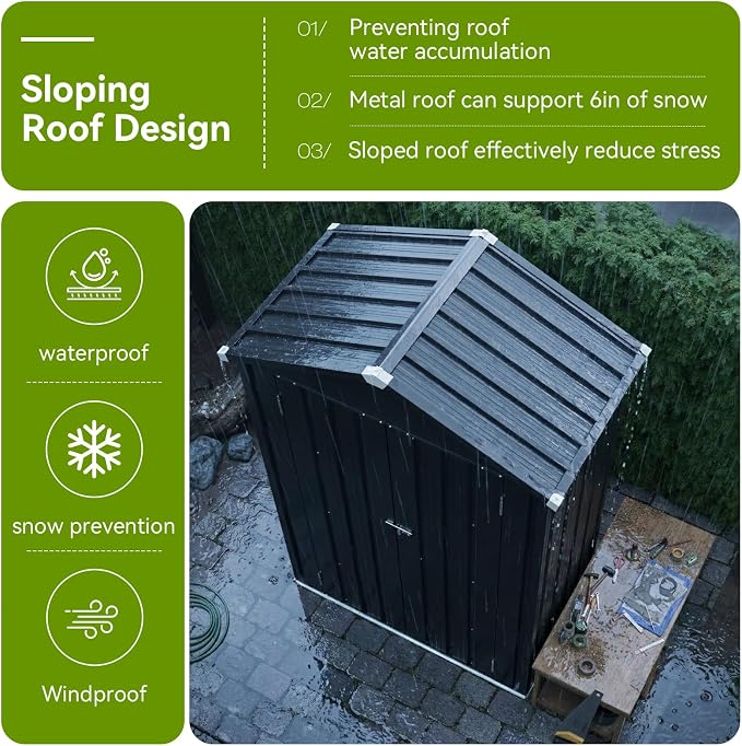 Aoxun Vertical Outdoor Storage Cabinet 3.5’x2’ - Image 5