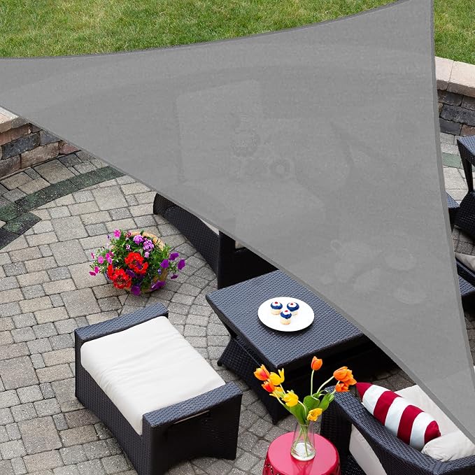 AsterOutdoor Sun Shade Sail Triangle 10' x 10' x 10' UV Block Canopy by AsterOutdoor