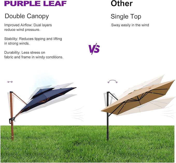 PURPLE LEAF Cantilever Umbrella - Image 6