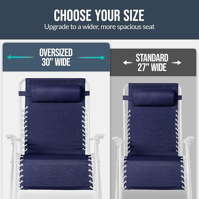 Best Choice Products Set of 2 Extra Wide Adjustable Steel Mesh Zero Gravity - Image 4