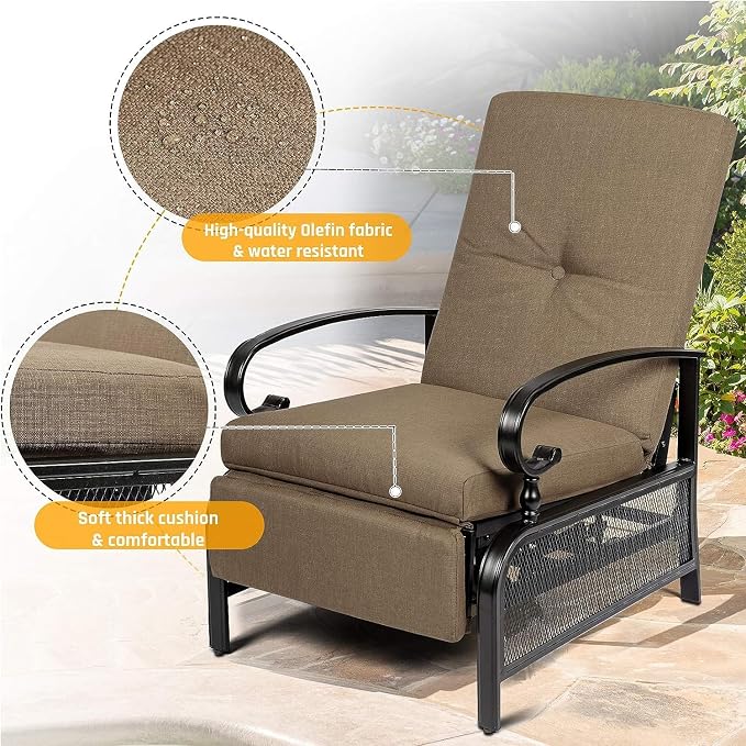 SUNCROWN Outdoor Adjustable Recliner Chair - Image 6