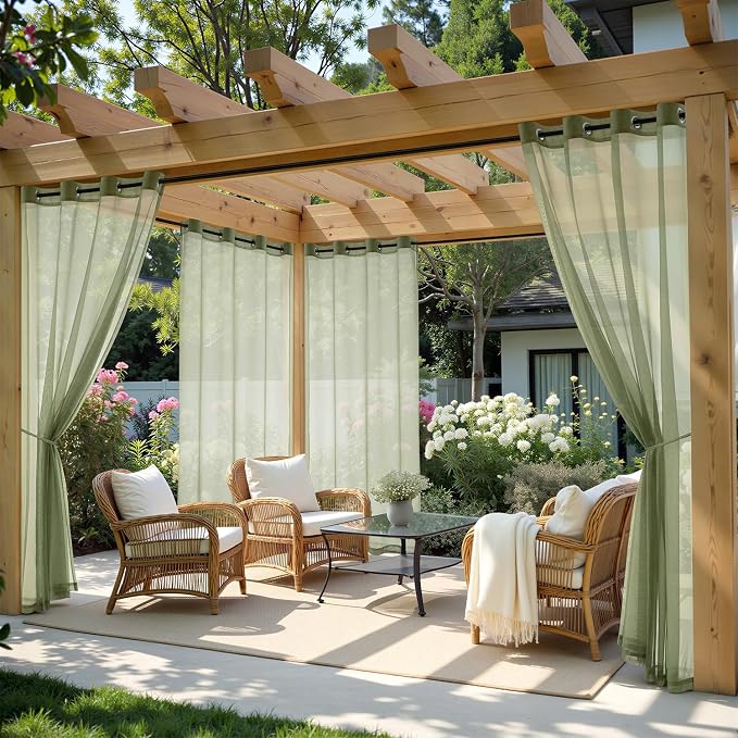 MIULEE Sage Green Outdoor Curtain by MIULEE