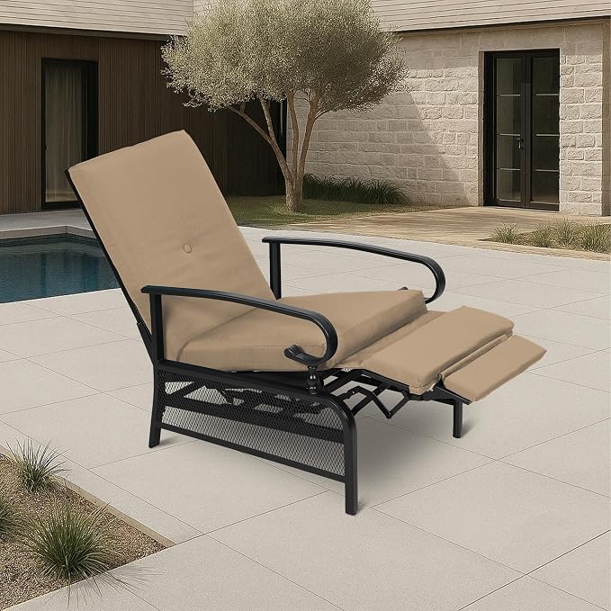 Incbruce Outdoor Lounge Chair Patio Furniture Adjustable Recliner - Image 8