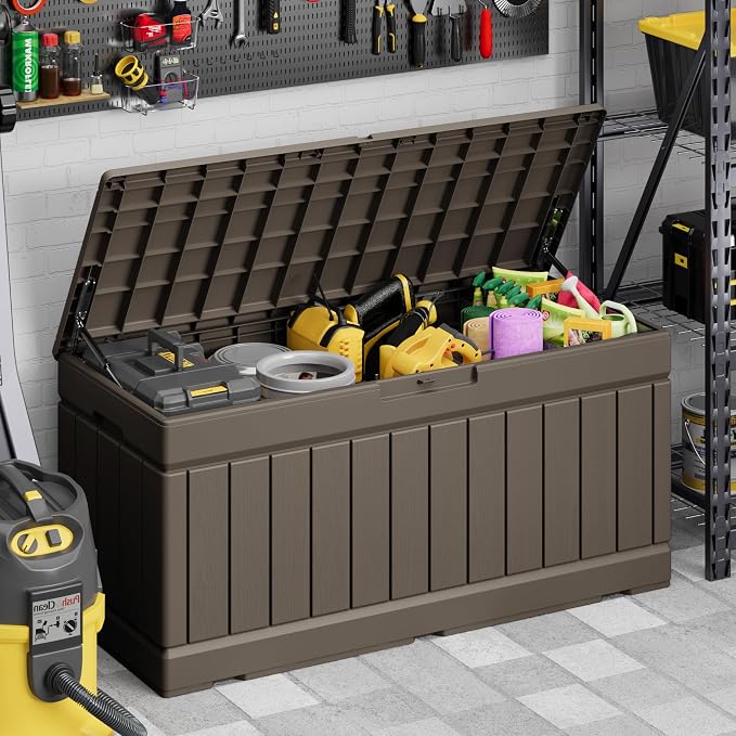 Devoko 78 Gallon Deck Box, Waterproof Resin Outdoor Storage Box | Outdoor - Image 3