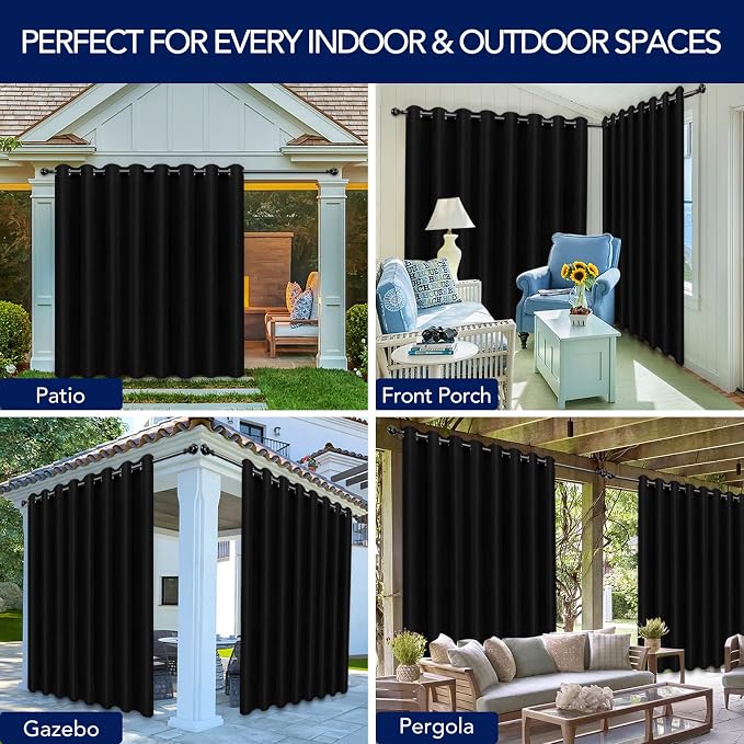 PureFit Outdoor Curtains for Patio Waterproof Weatherproof Outside Curtains | - Image 5