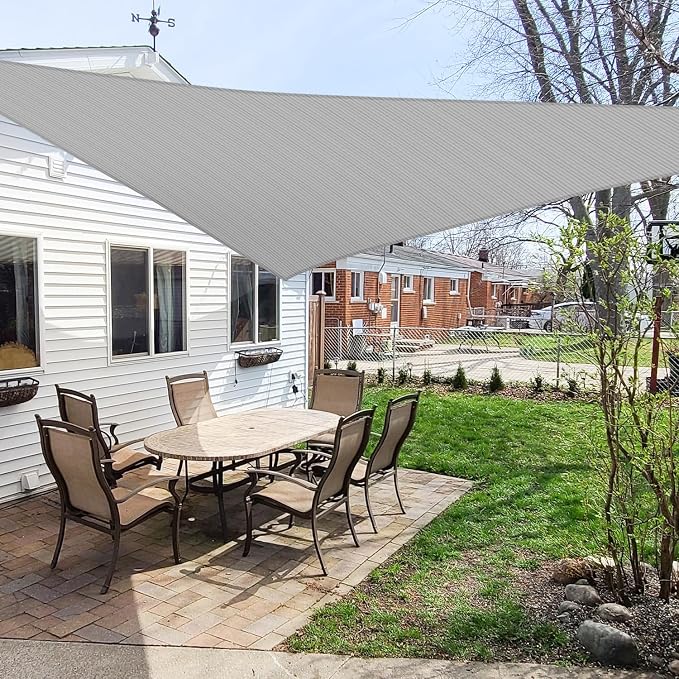 Windscreen4less 25' x 25' x 25' Sun Shade Sail Triangle Outdoor Canopy Cover UV - Image 6