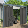 Easy-Going 100% Waterproof Outdoor Curtains 54x84 inch, Dark Grey | Windproof by Easy-Going