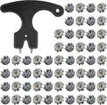 Cozypower 51 Pcs Golf Cleats Set 50 Golf Shoe Spikes Replacements with 1 Cleats Spanner Metal Thread Screw 6 mm Dia for Cricket Shoe Player