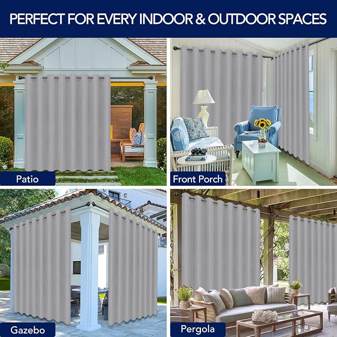 PureFit Outdoor Curtains for Patio Waterproof Weatherproof Outside Curtains | - Image 5