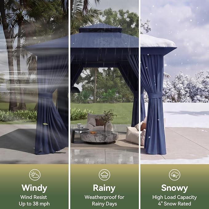 8'x8' Gazebo, Metal Frame Canopy - Image 6