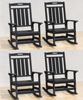 Oversized Rocking Chair Set of 4, HDPE Outdoor All-Weather, Extra Large & Extra by Plawdlik
