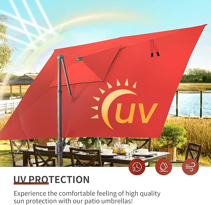 JZAC & QZYD 9x12 FT Cantilever Offset Patio Umbrella - Image 8
