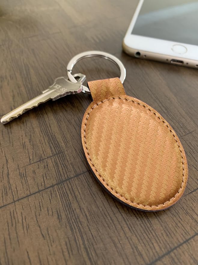 LaserGram Oval Keychain, Disc Golf, Personalized Engraving Included