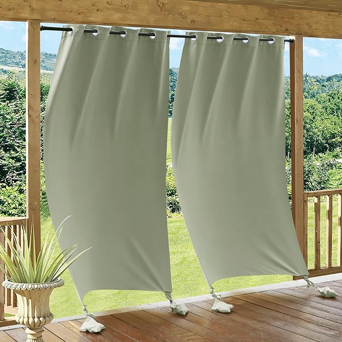 RYB HOME Outdoor Curtains for Patio Waterproof, Windproof by RYBHOME
