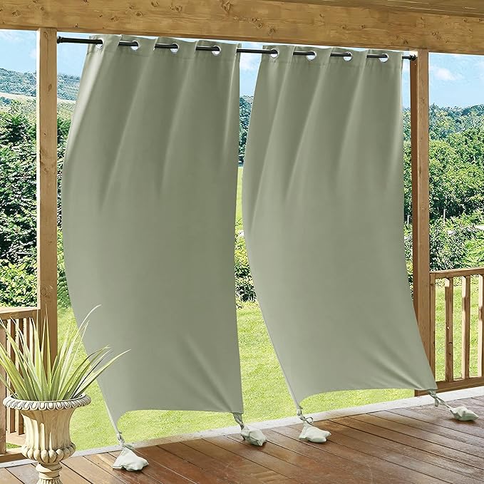 RYB HOME Outdoor Curtains for Patio Waterproof, Windproof by RYBHOME