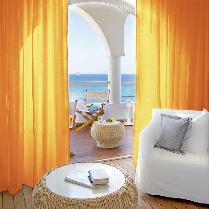 Outdoor Sheer Curtains for Patio Waterproof, 4 Panels Rod Pocket Indoor/Outdoor - Image 7