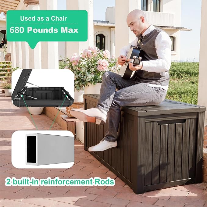 200 Gallon Waterproof Resin Outdoor Storage Box - Image 2