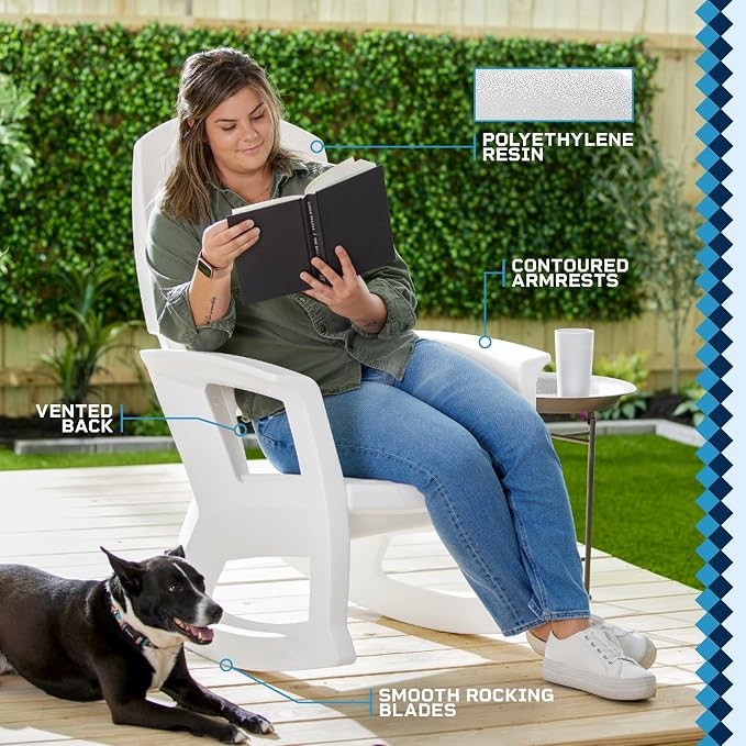 Rockaway Heavy Duty All Weather Patio or Deck Rocking Chair, and Patio - Image 5