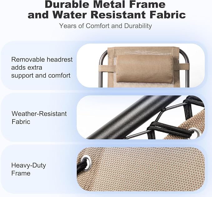 Nazhura Set of 2 Relaxing Recliners Patio Chairs Adjustable Steel Mesh Zero - Image 5