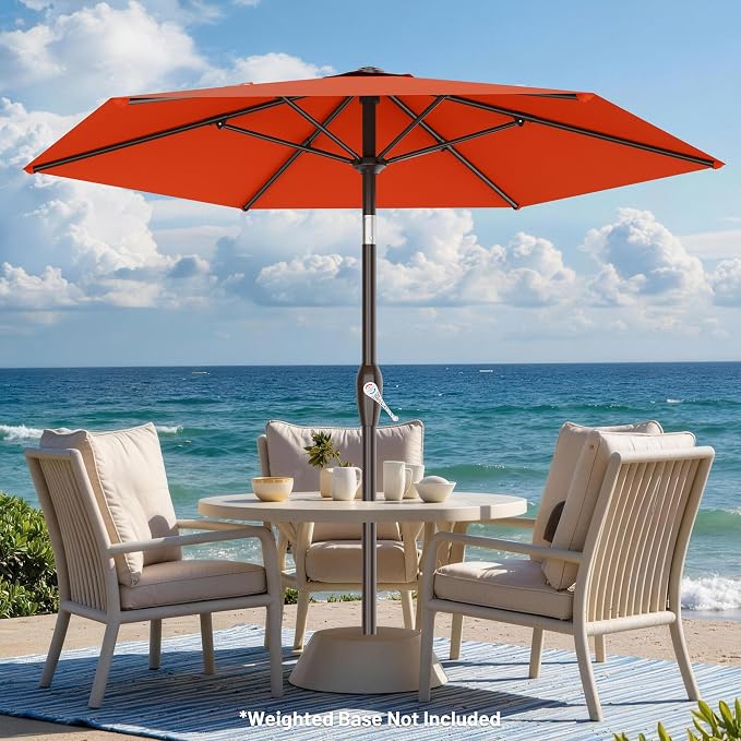 7.5FT Patio Umbrella Table Market Umbrella w/Tilt and Crank, Heavy-Duty Outdoor - Image 6