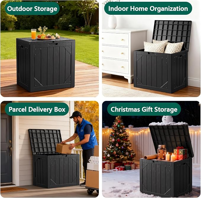 Outdoor Storage Box, 31 Gallon Lockable Waterproof Deck Storage Box, Yard - Image 2