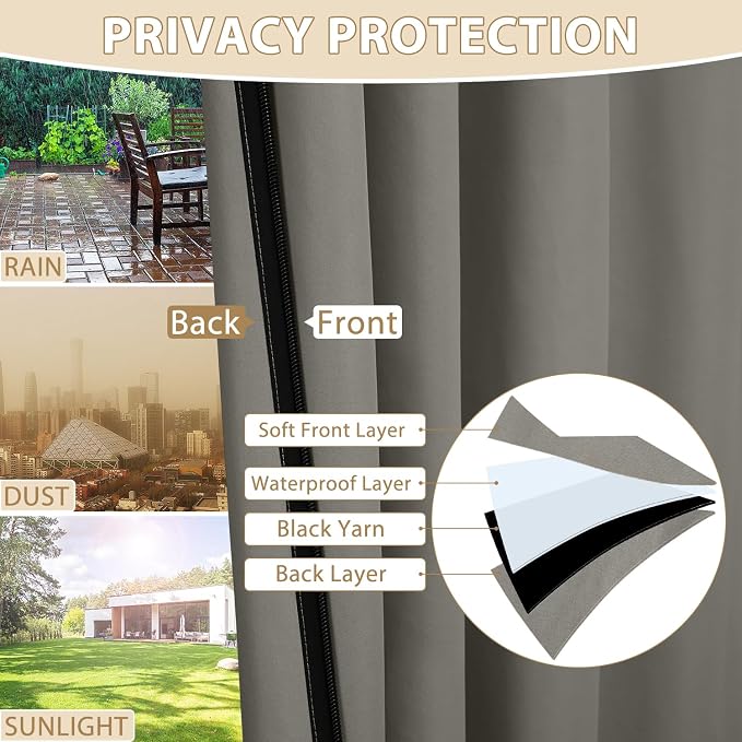 HDCAXKJ Waterproof Outdoor Curtains - Image 5