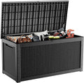 PatioZen 320 Gallon Resin Deck Box, Lockable Weatherproof Outdoor Storage Box by OutdoorLivingPerfected