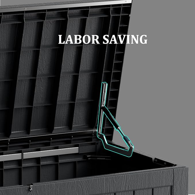 Outdoor Storage Box, 270 Gallon Waterproof Deck Box, Super-Sized Gas-Spring - Image 6