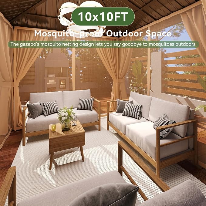 Aoxun Gazebo 10x10 Hardtop Gazebo - Image 7