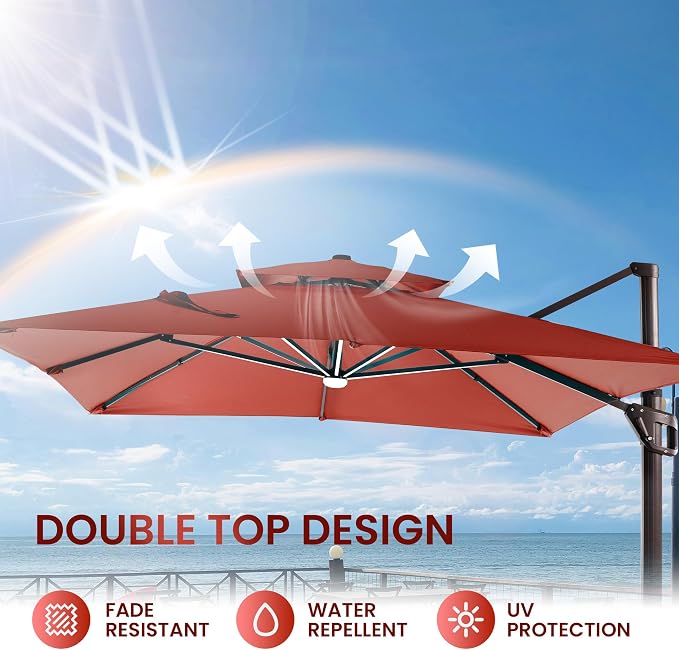10 X 13 FT Cantilever Patio Umbrella Outdoor - Image 8