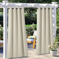 NICETOWN 2 Panels Weighted Patio Outdoor Curtains 95 inch Length, Home Fashion by NICETOWN