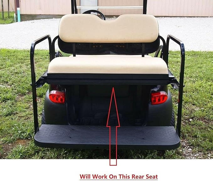 Huskey Golf Cart Front Rear Seat Covers Compatible with Yamaha G29 Drive & Drive 2 2007-Up Models, Custom Fit, Black/Red Diamond Stitching, Marine Grade Vinyl, Staple On