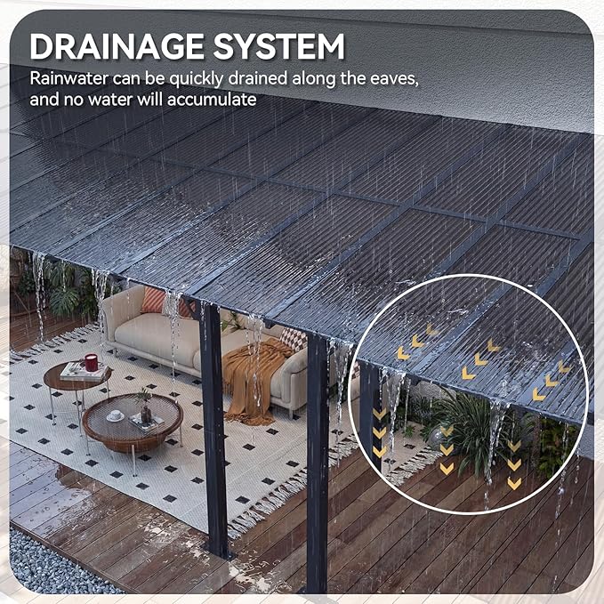 Aoxun 18’x10’ Gazebo with Aluminum Frame & Polycarbonate Panel, Outdoor Patio - Image 7