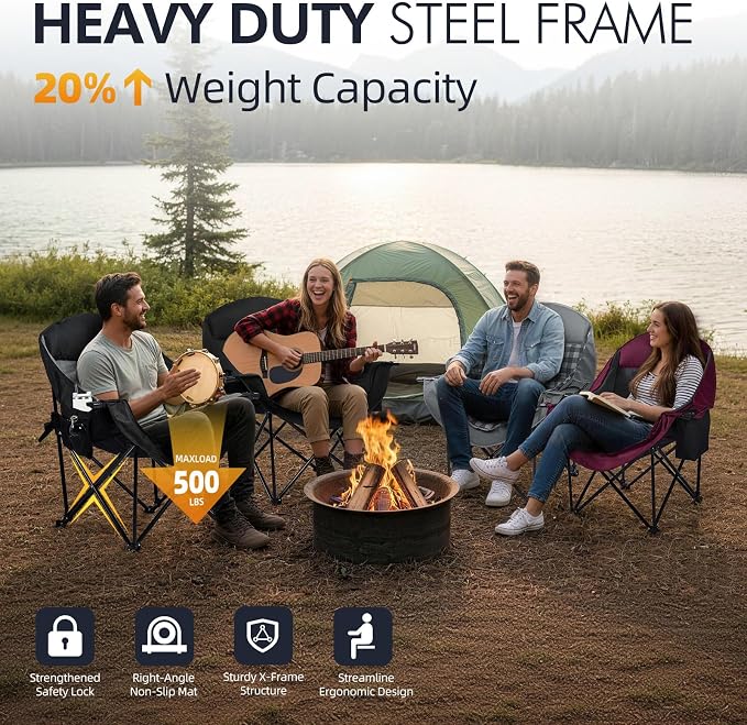 Oversized Camping Chair for Adults 2 Pack - Image 5